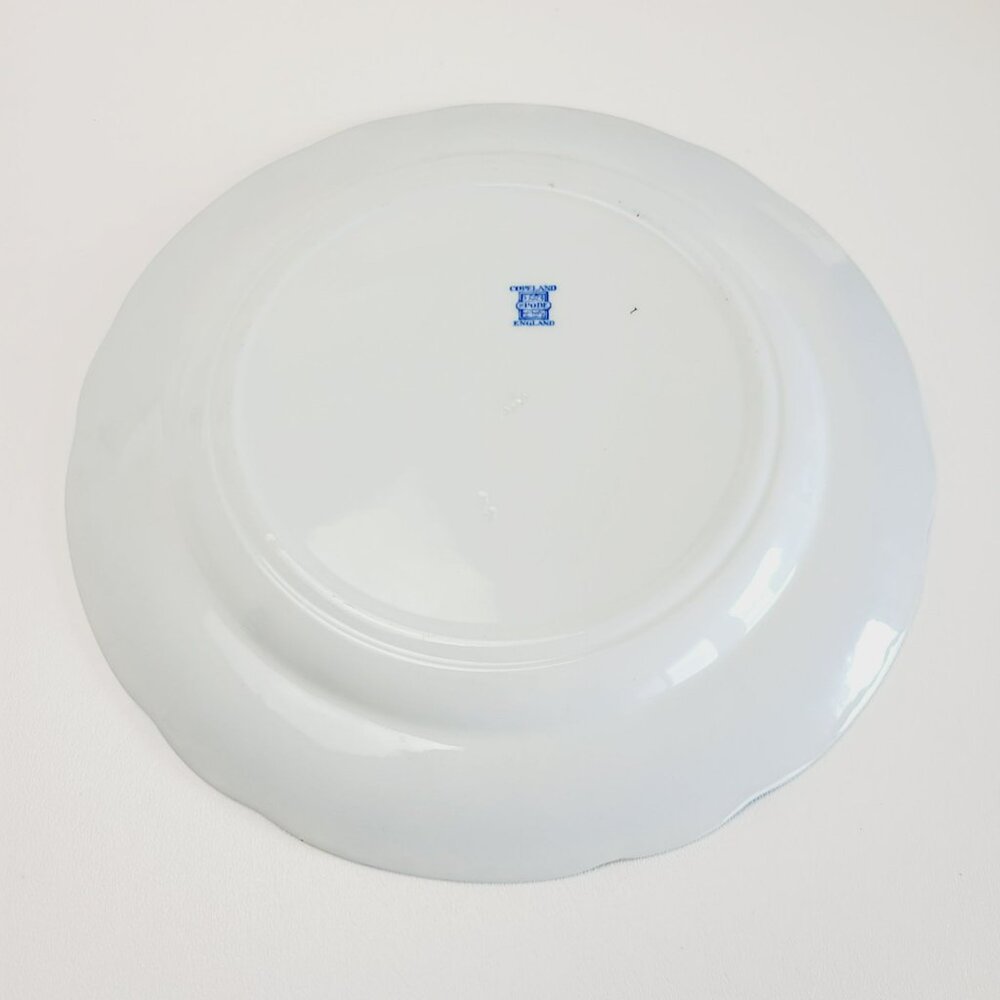 Vintage Spode Filigree Blue & White 10" Plate, Floral Rim & Basket Center, Copel - Picture 9 of 12